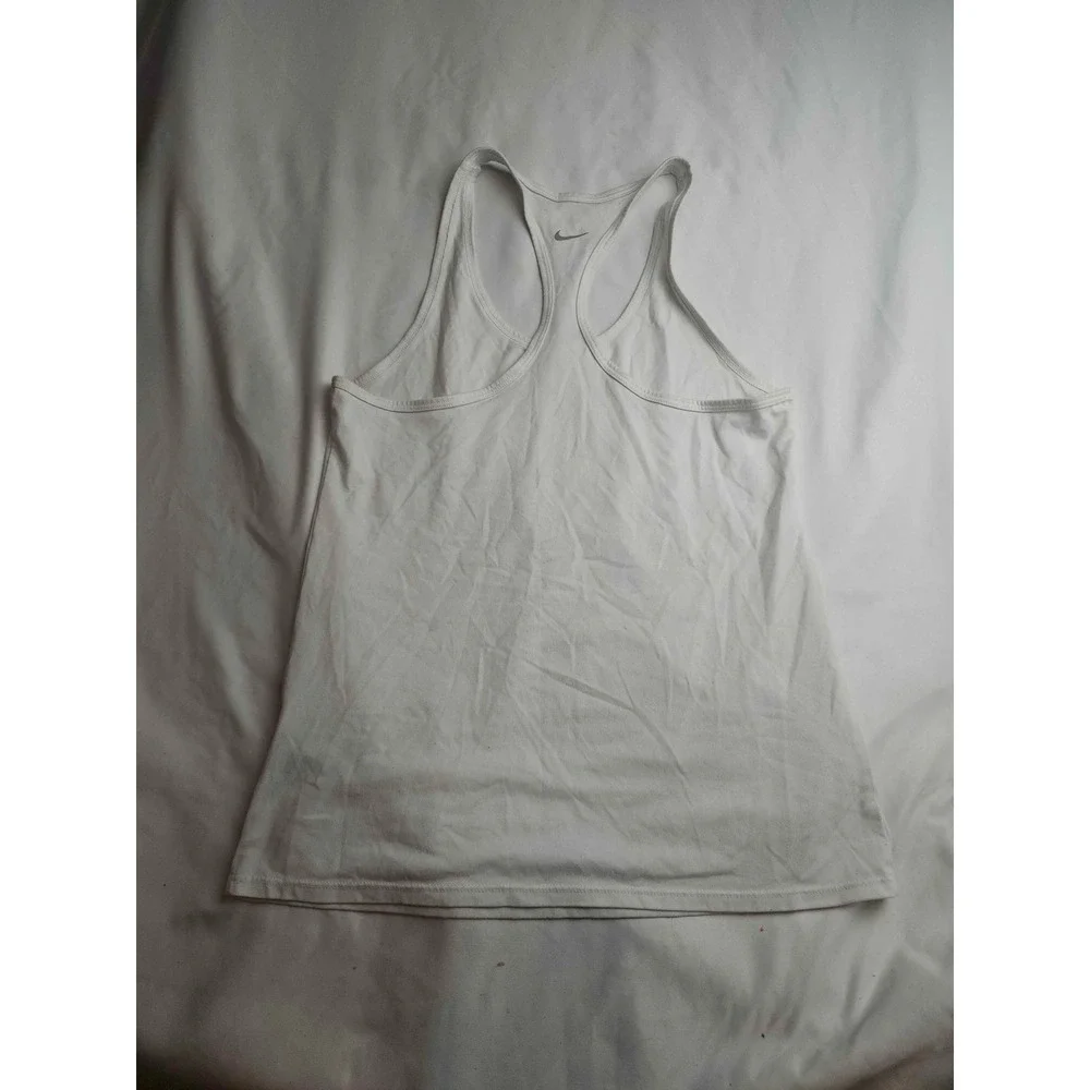 Nike Dri-FIT Womens Run Graphic Racerback Tank Top White Multi Color Size M